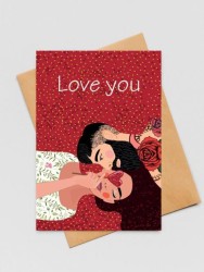 Открытка «Love you», 100*150 мм, 5 шт