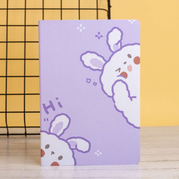 Тетрадь (A5) "Rabbit, hi ", purple (14.5*21) 