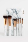 Набор кистей для макияжа "Marble", 10 кистей, white