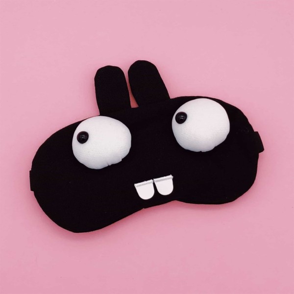 Маска для сна гелевая "Crazy rabbit", black 