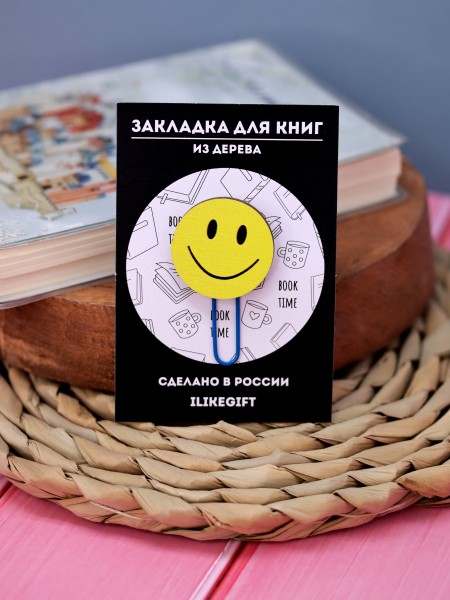 Закладка – скрепка ECO из дерева HAPPY SMILE 