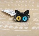 Кольцо акриловое GIRLY "Black cat", black (d=1,7 см)