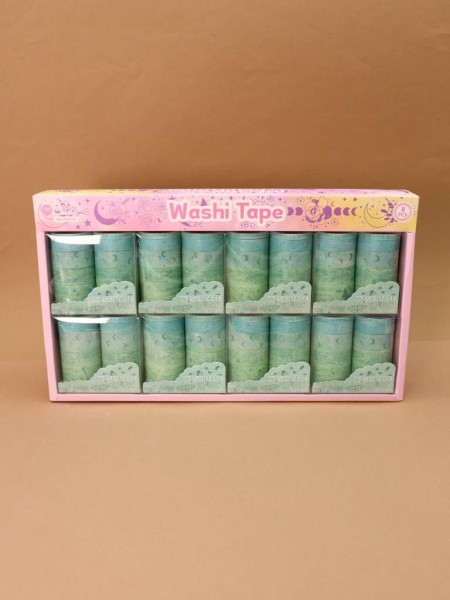 Набор декоративного скотча 10 шт. "Night magic", green, шоу-бокс 8 шт. 