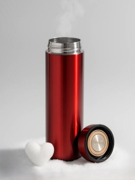 Термос с датчиком температуры «Metallic», red (500 ml) 