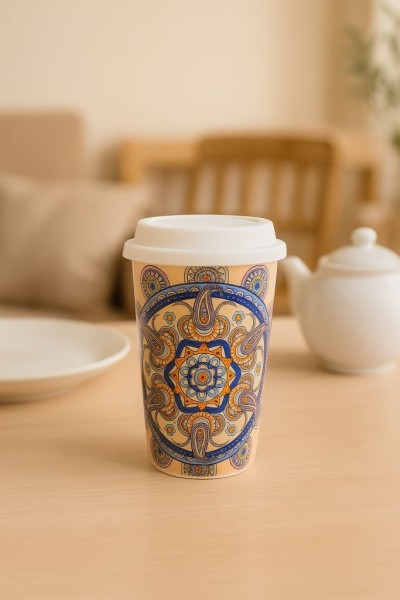Стакан керамический «Ornament», brown (400 ml) 
