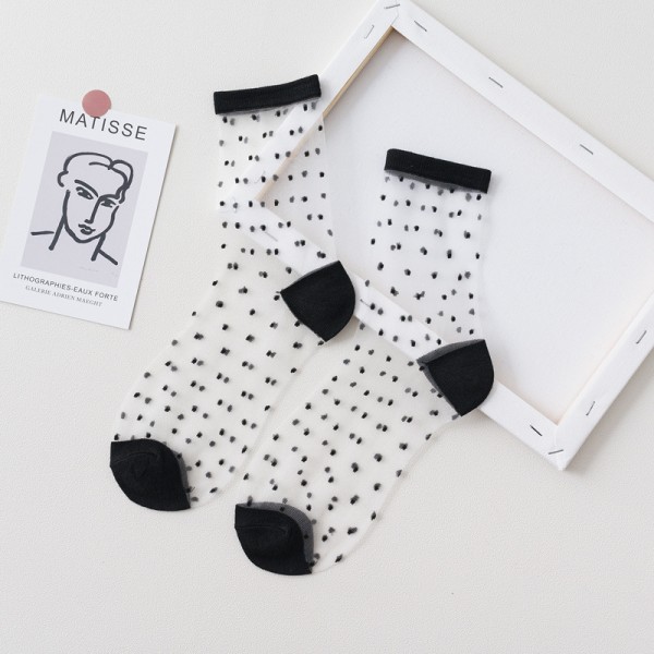 Носки iLikeGift «Transparent dots», black, мужские/женские евро размер 35-41 