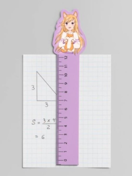 Линейка ECO из дерева Аниме «Love corgi girl» 