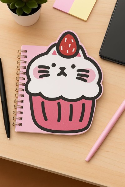 Блокнот на спирали (B6) "Cat cupcake" (13*18) 