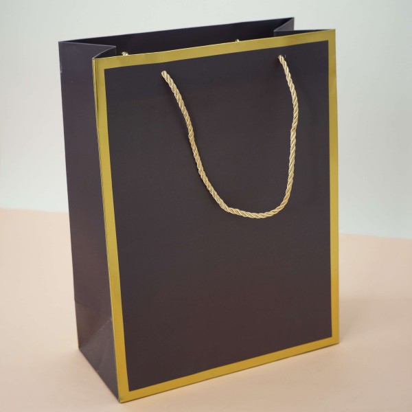 Пакет подарочный (M) «Classic line», dark gray (33*25*12) 
