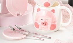Кружка керамическая «Cute pig», pink (370 мл)
