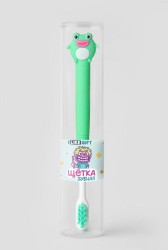 Зубная щётка для взрослых iLikeGift "Kiss the frog", green (21 см)