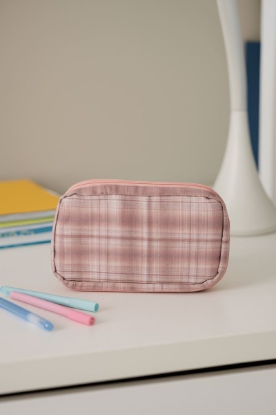 Пенал, косметичка "Plaid", pink 