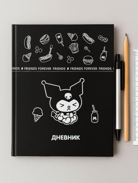 Дневник школьный А5 "Куроми", 48 л, обл. в тв. заламин. переплете + голограф. плен., (165*210 мм) 