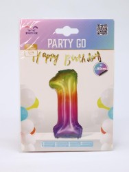 Шар фольгированный "Multicolour numbers" цифра 1, (80 см)