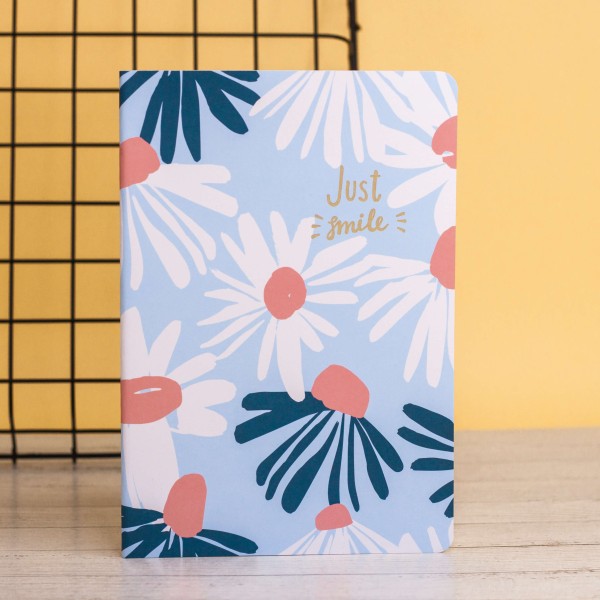 Тетрадь (A5) "Just smile", blue (14.5*21) 