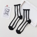 Носки iLikeGift «Transparent stripes», black, мужские/женские евро размер 35-41