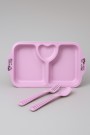 Тарелка "Love", pink (ложка+вилка)