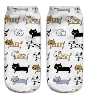 Носки "Many cats", white 