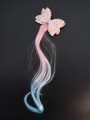 Заколка "Beautiful curl", pink-blue (8.5*5.5 см, L=30 см)
