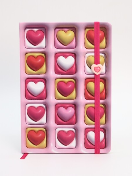 Блокнот (А5) "3D Heart square", pink (14.5*21) 