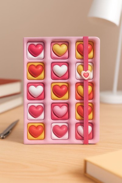 Блокнот (А5) "3D Heart square", pink (14.5*21) 