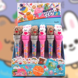 Ручка с поворотным механизмом "Bear and bunny friend", mix, шоу-бокс 36 шт.