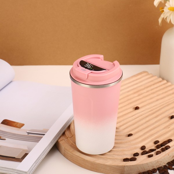 Термокружка с датчиком температуры "Сoffee gradient", pink (510 ml) 