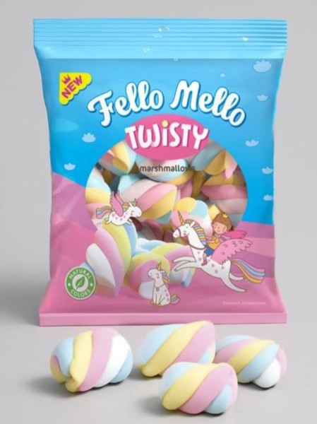 Жевательный зефир (Marshmallows) "FELLO MELLO" TWISTY 85 гр 
