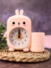 Часы-будильник с подставкой для канцелярии «Cute bunny», pink