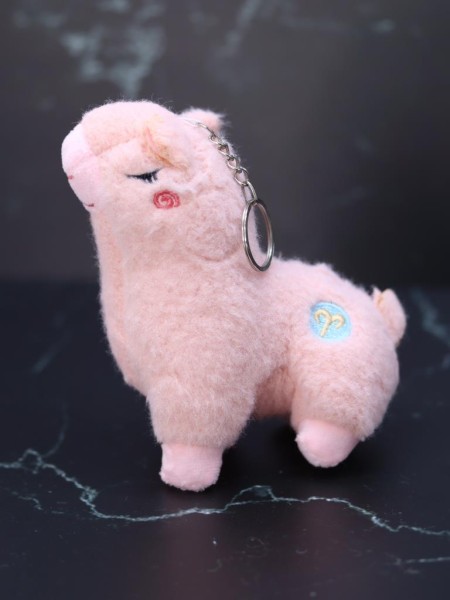 Плюшевый брелок "Fluffy lama", pink (12 см) 