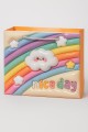 Пакет подарочный (M) "3D drawings", orange (24.5*19.5*10)