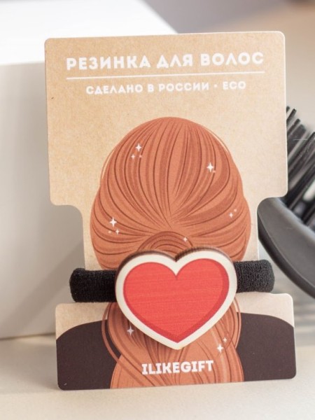 Резинка для волос ECO из дерева RED LOVE 