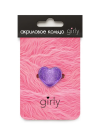 Кольцо акриловое GIRLY "Purple heart", purple (d=1,7 см)