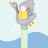 Портативный механический ручной вентилятор «Funny goose», grey