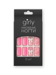 Накладные ногти GIRLY «Delicate flowers», 12 шт., с клеевыми пластинами