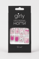 Накладные ногти GIRLY «Delicate flowers», 12 шт., с клеевыми пластинами