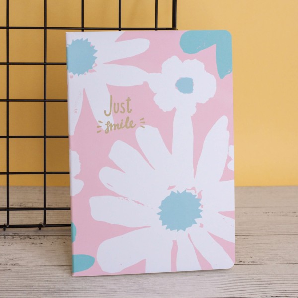 Тетрадь (A5) "Just smile", pink (14.5*21) 