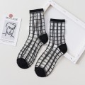 Носки iLikeGift «Transparent plaid», black, мужские/женские евро размер 35-41