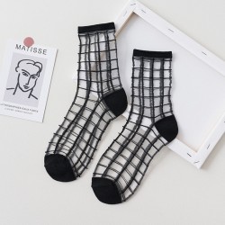 Носки iLikeGift «Transparent plaid», black, мужские/женские евро размер 35-41