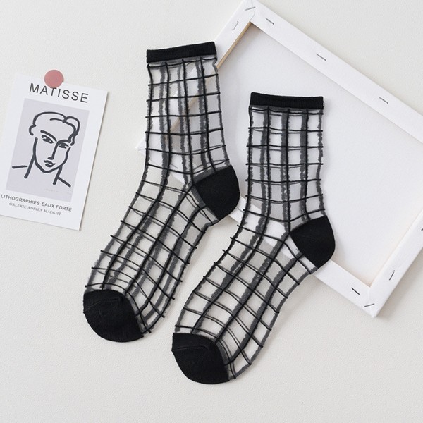 Носки iLikeGift «Transparent plaid», black, мужские/женские евро размер 35-41 