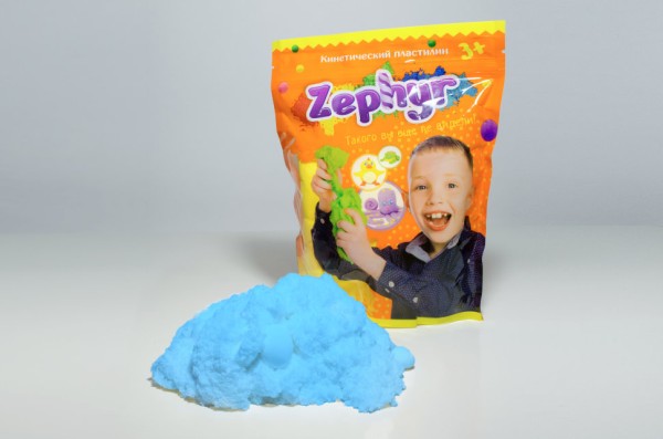 Кинетический пластилин "Zephyr"- голубой 300г 