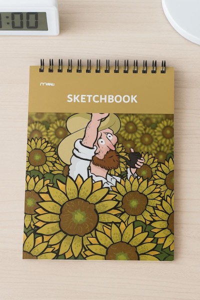 Скетчбук (B5) "Vincent in the field", yellow (18*25) 30 л. 130 г/м 