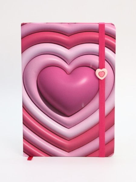 Блокнот (А5) "3D Heart big", pink (14.5*21) 