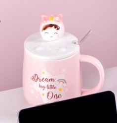 Кружка керамическая «Dreams big little», pink (380 мл)