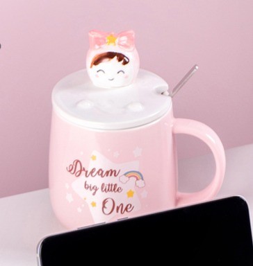 Кружка керамическая «Dreams big little», pink (380 мл) 