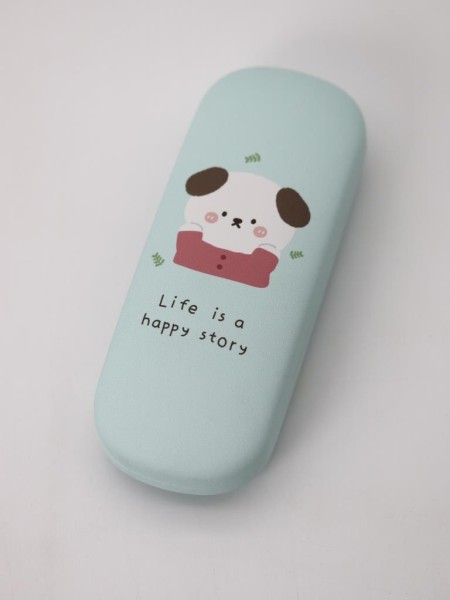Чехол для очков "Life is a happy story", green 