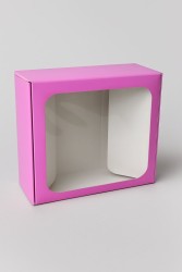 Коробка с ПЭТ-окном, темно-розовый, 170х300х120мм