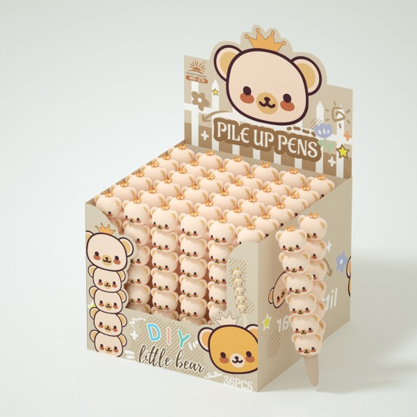 Ручка гелевая  "Bear crown", yellow 