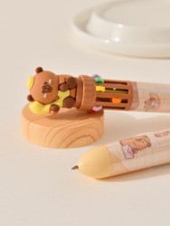 Разноцветная ручка 10 в 1 "Capybara in bed", yellow