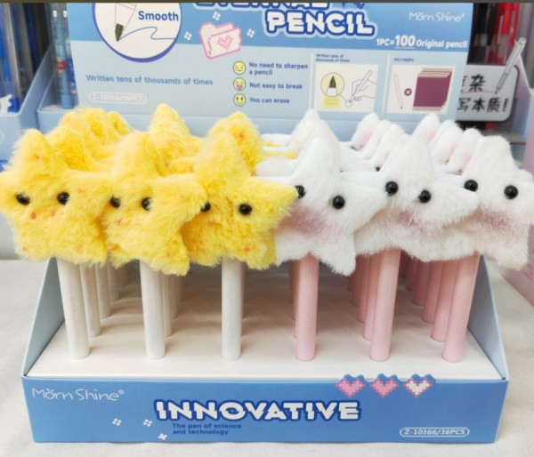 Бесконечный карандаш "Cute Plush Stars", mix, шоу-бокс 36 шт. 